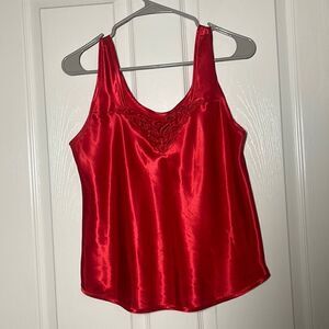 Vintage Body lites faux satin red camisole tank top size medium